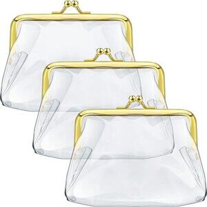 3 Pieces Clear Coin Purse Small Clear Wallet for Women Transparent